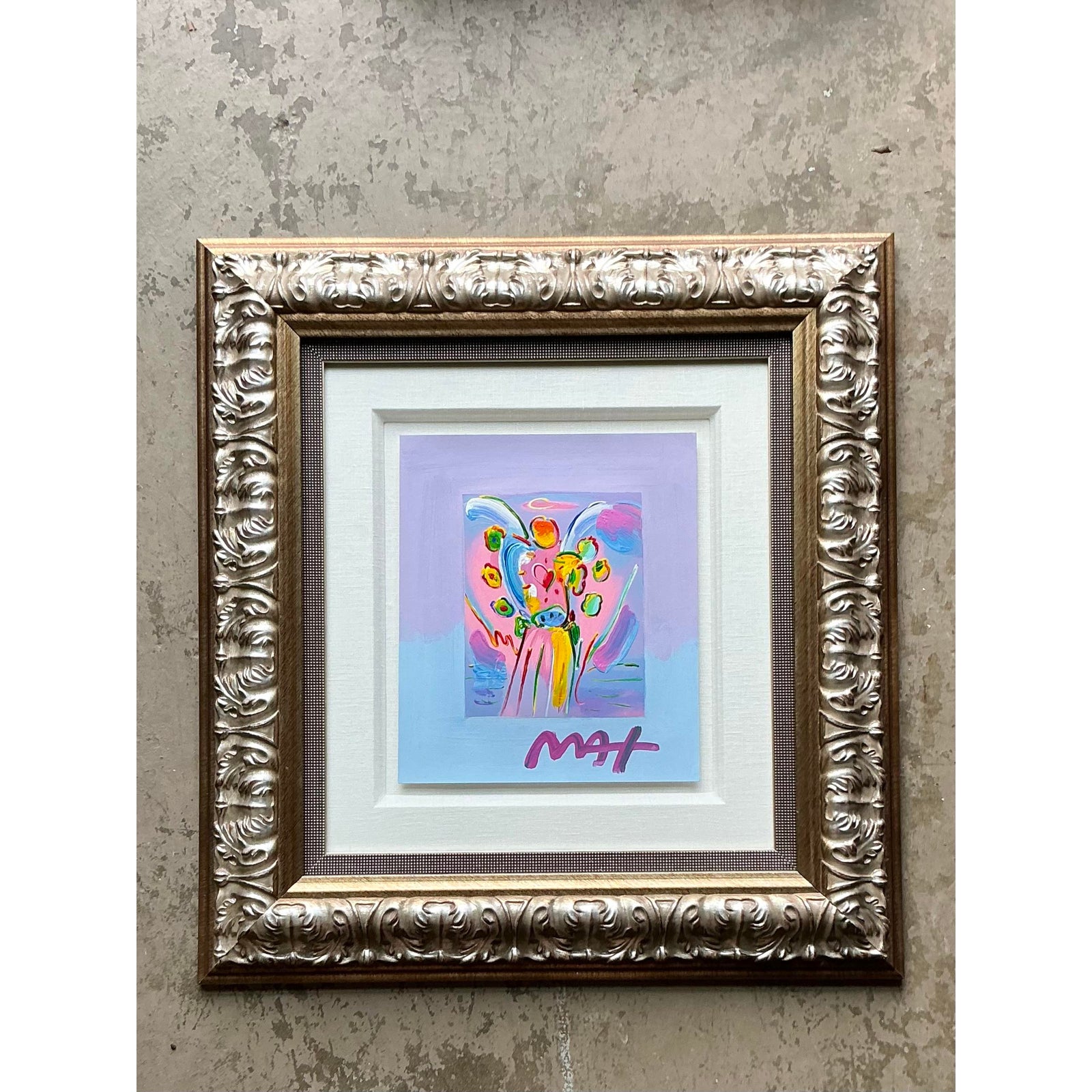 Vintage Boho Peter Max Hand Painted Serigraph - Detail view