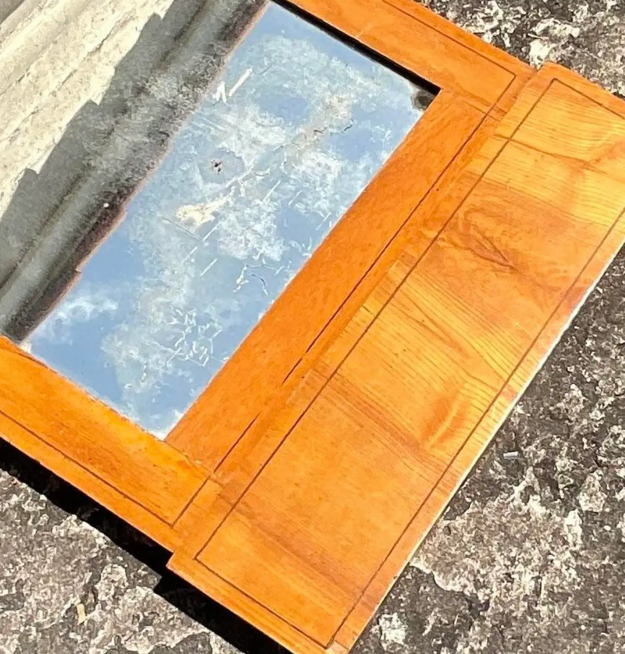 Vintage Boho Petite Pediment Mirror - Back view