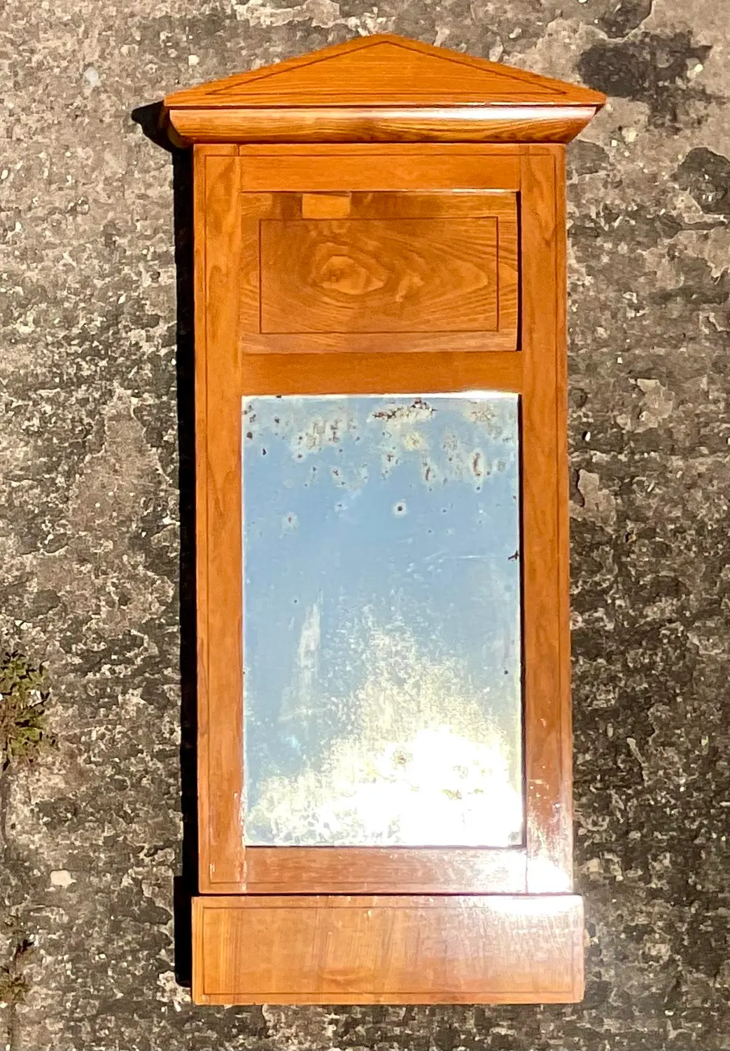 Vintage Boho Petite Pediment Mirror - Detail view