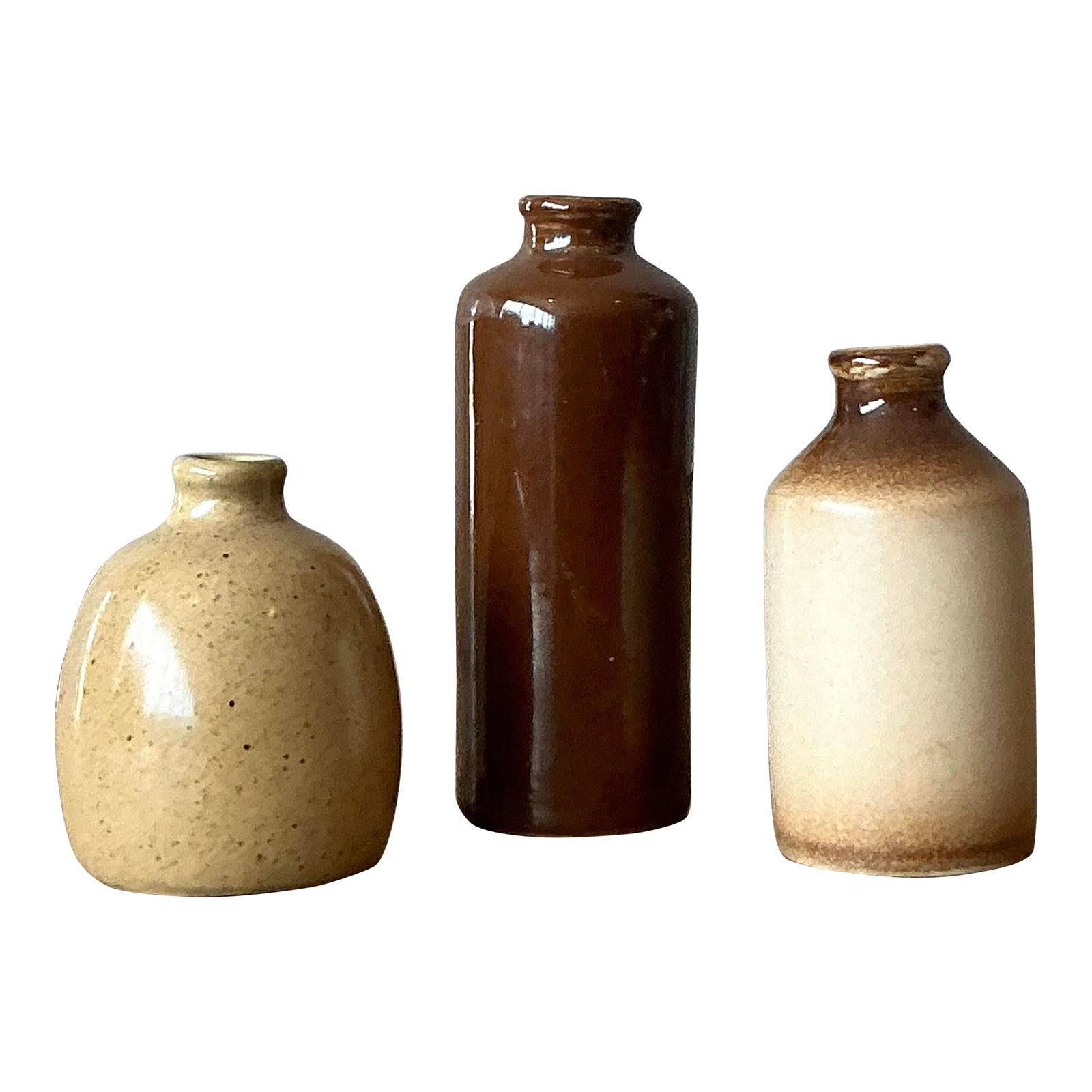 Vintage Boho Petite Studio Pottery Vase - Set of 3