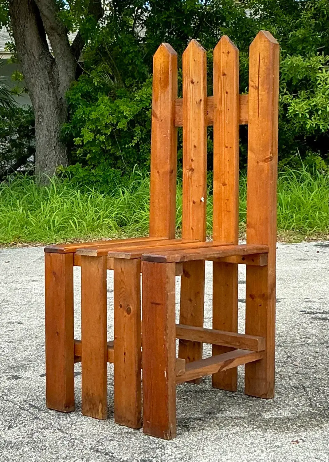 Vintage Boho Picket Fence Chair - Side view