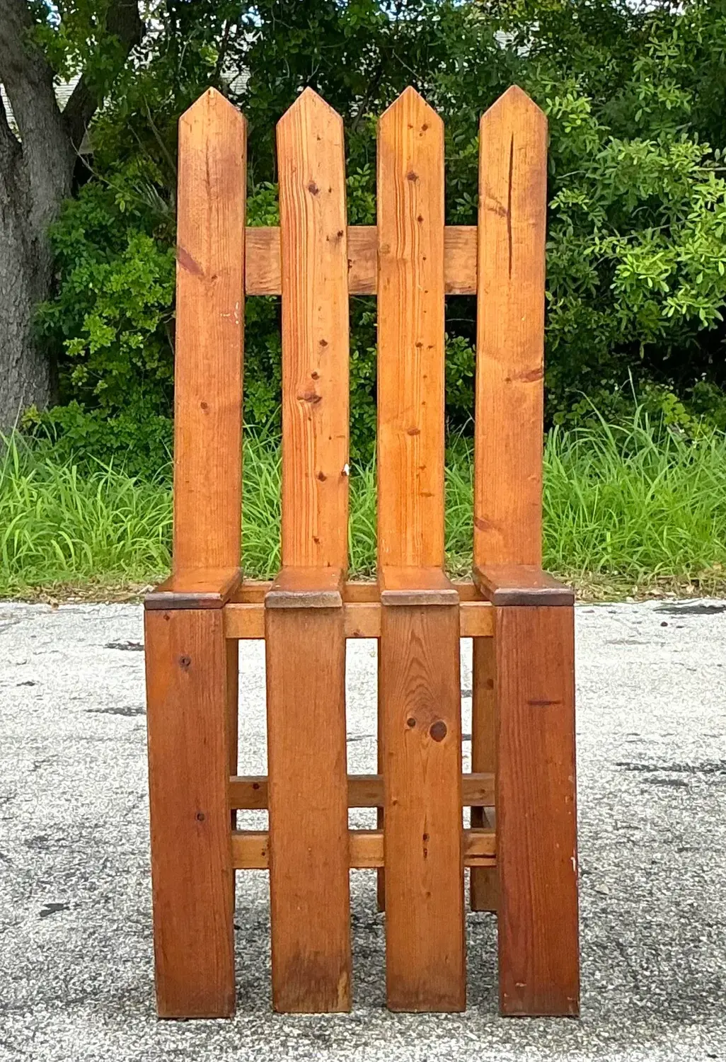 Vintage Boho Picket Fence Chair - Back view