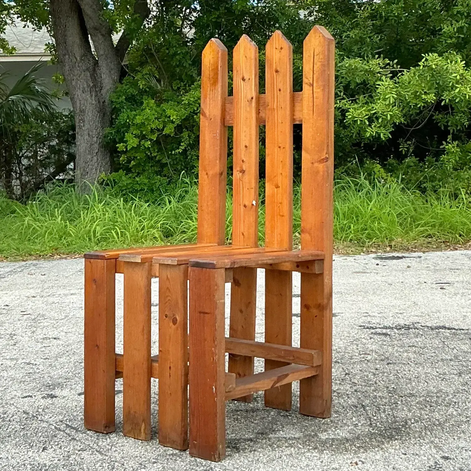 Vintage Boho Picket Fence Chair - Top view