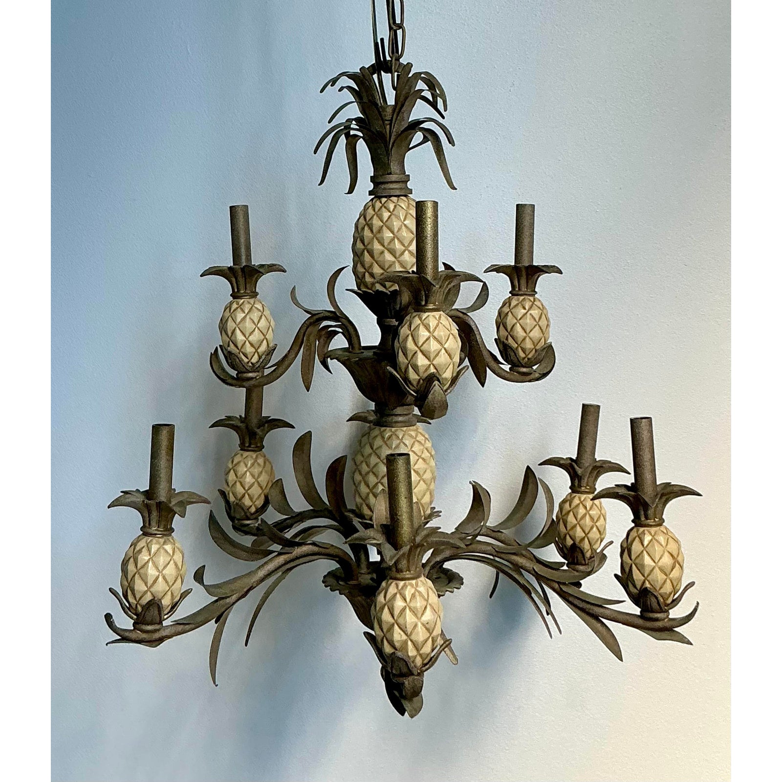 Vintage Boho Pineapple Chandelier - Back view