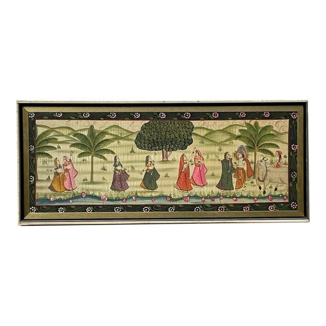 Vintage Boho Pishwaa Painting on Silk