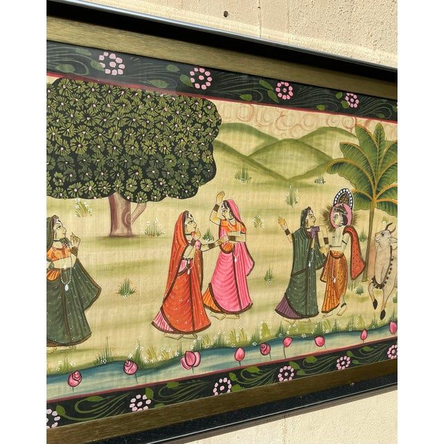Vintage Boho Pishwaa Painting on Silk - Back view