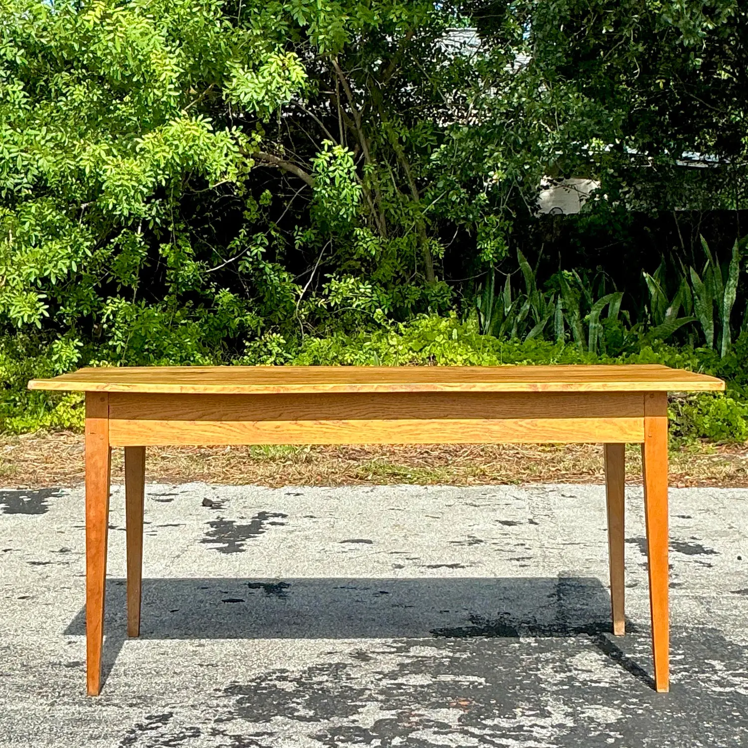 Vintage Boho Plank Farm Table - Back view