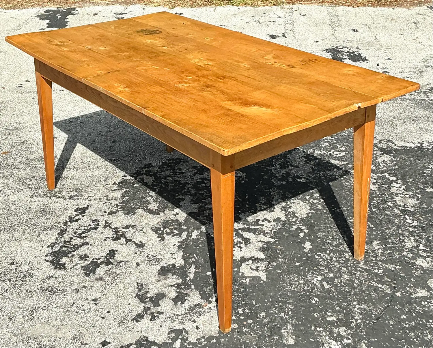 Vintage Boho Plank Farm Table - Detail view