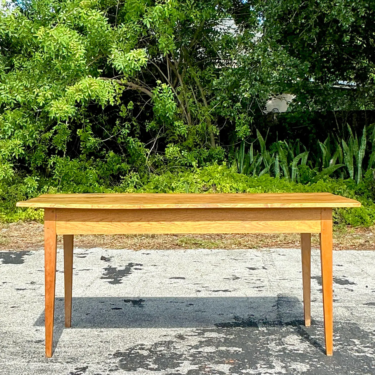 Vintage Boho Plank Farm Table - Top view
