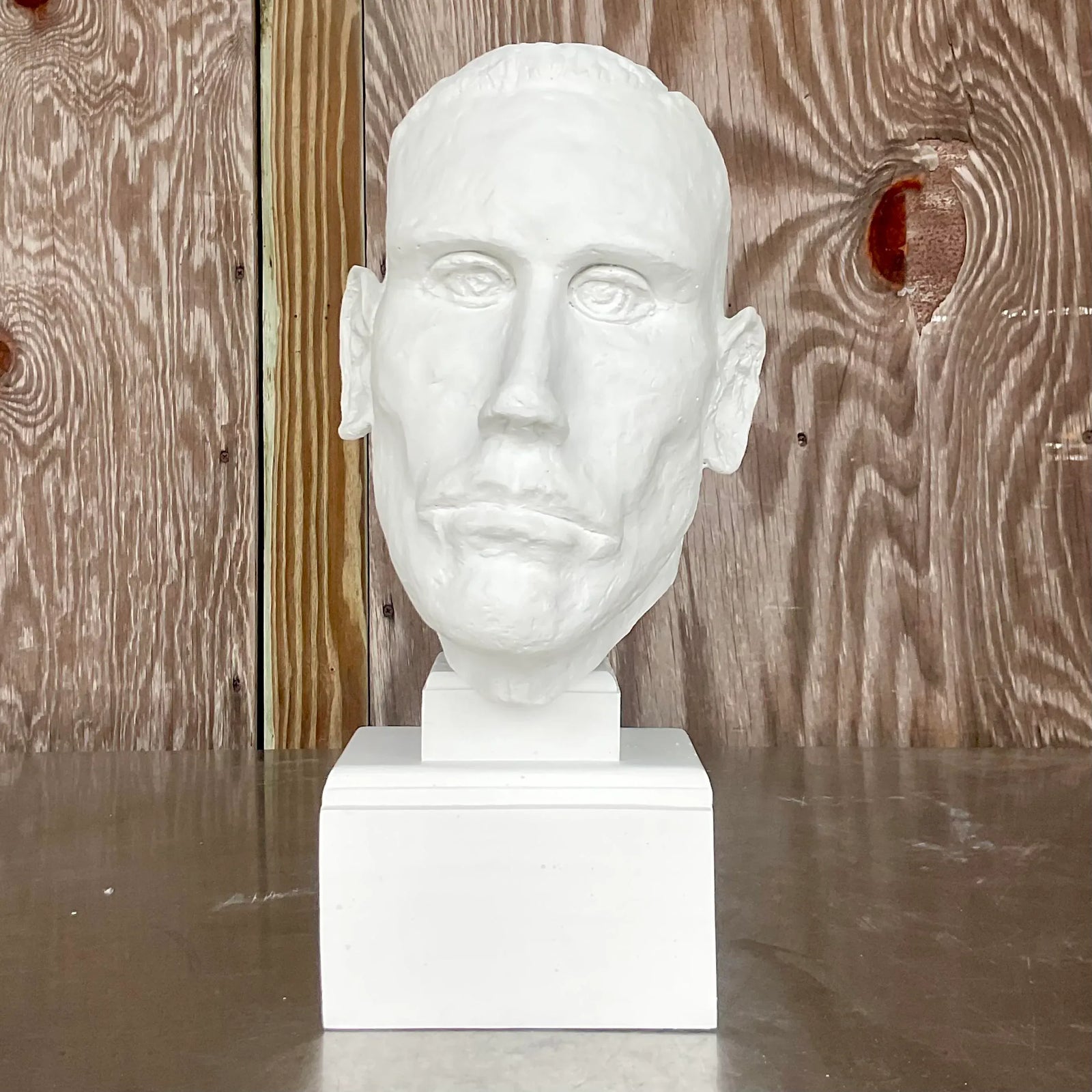 Vintage Boho Plaster Bust of Man - Side view