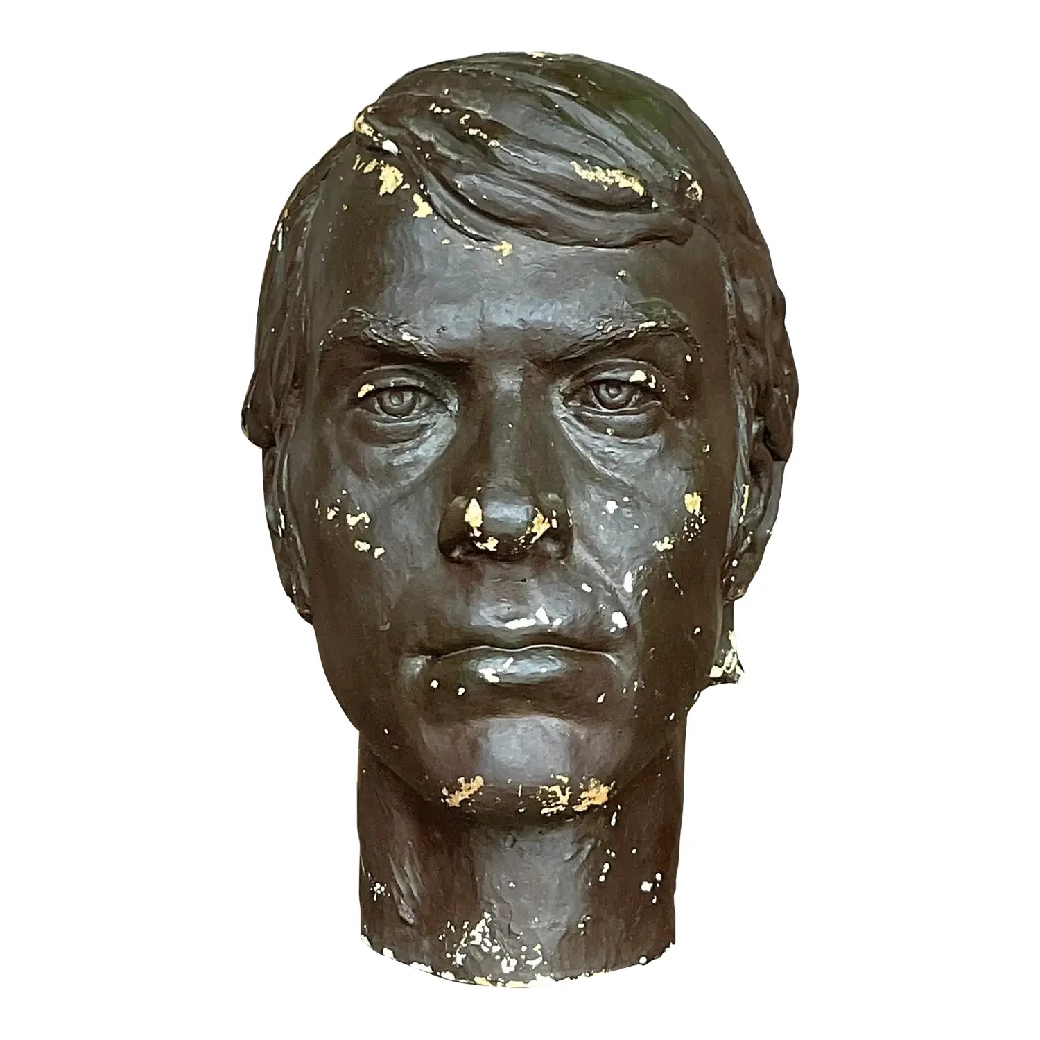 Vintage Boho Plaster Bust of Man