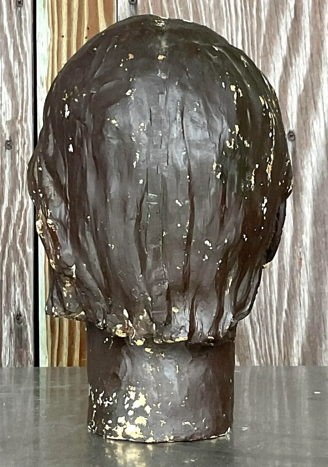 Vintage Boho Plaster Bust of Man - Side view