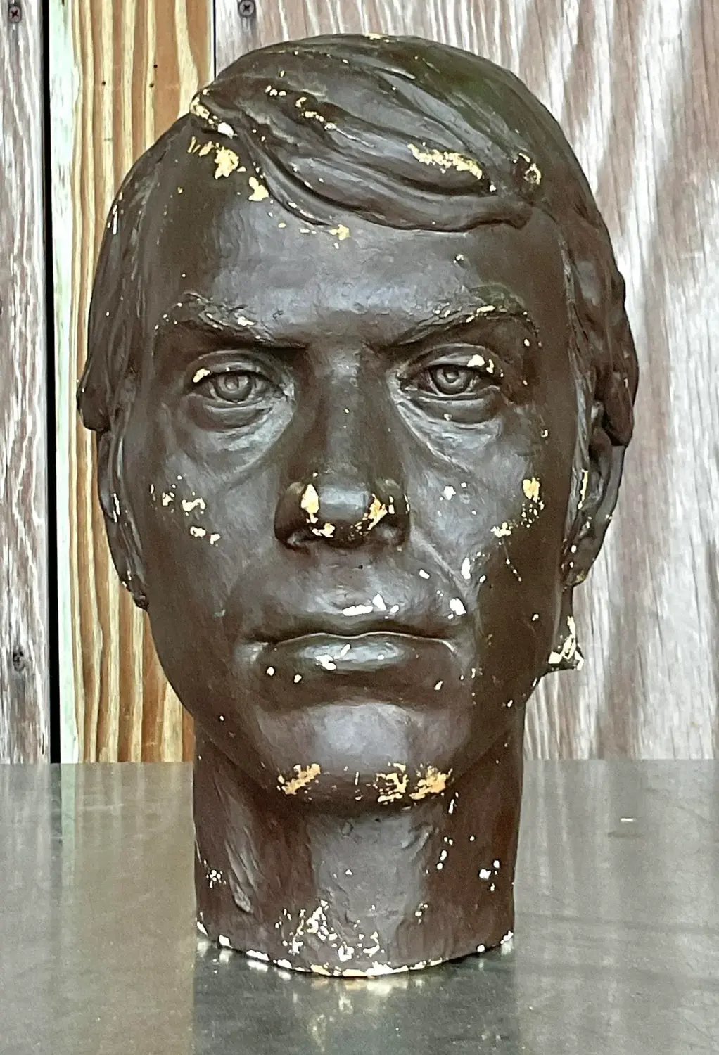 Vintage Boho Plaster Bust of Man - Detail view