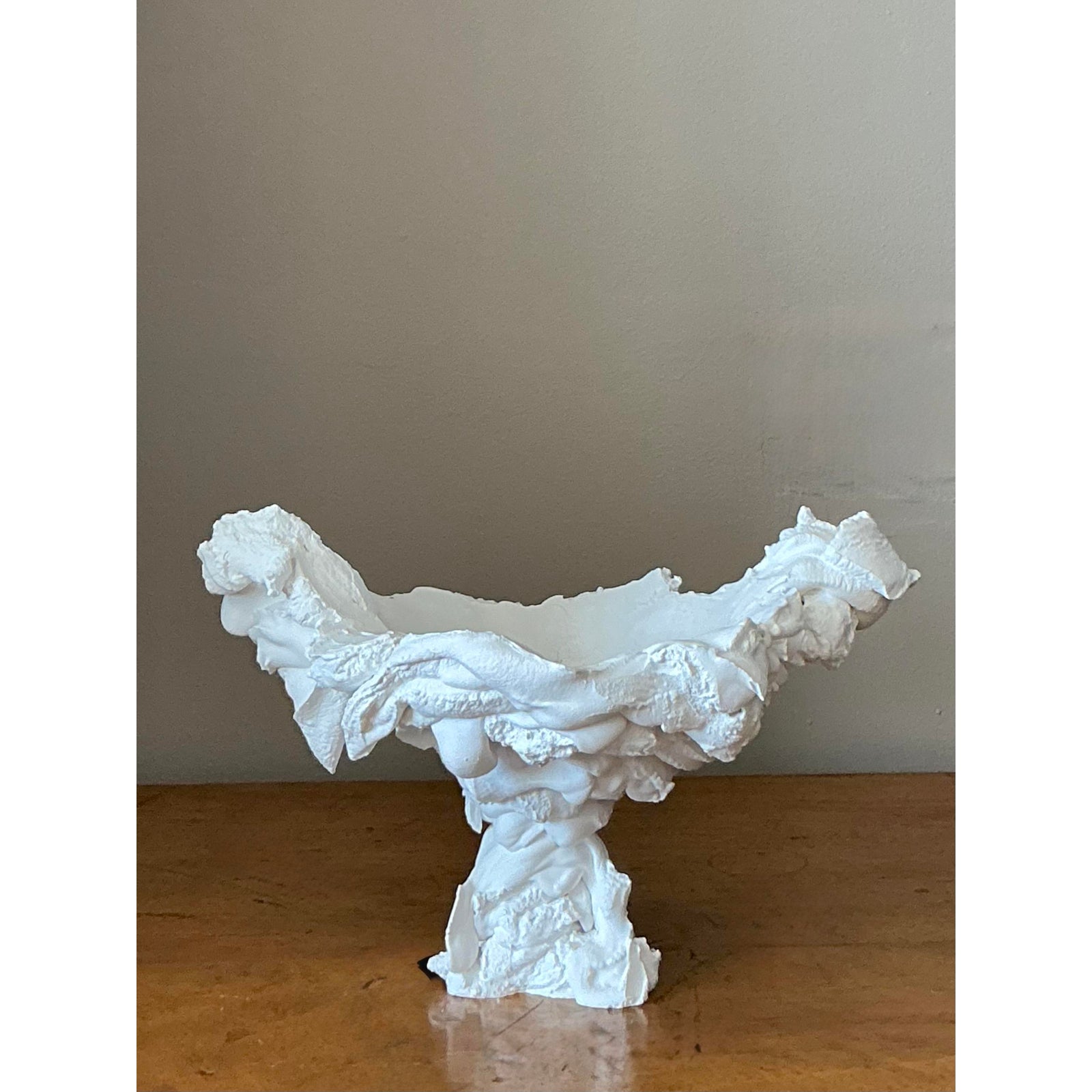 Vintage Boho Plaster Drip Bowl - Top view