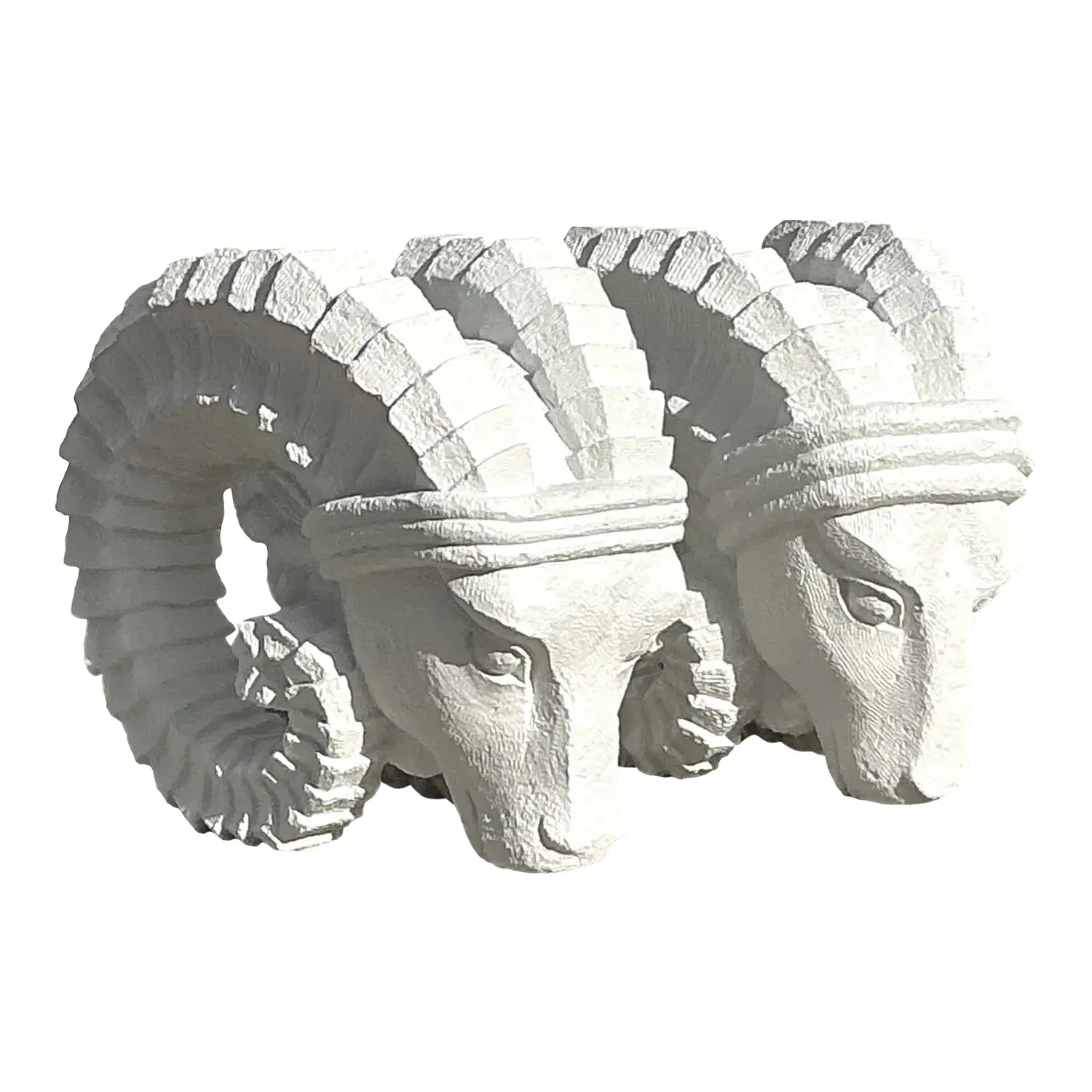Vintage Boho Plaster Rams Heads - Set of 2