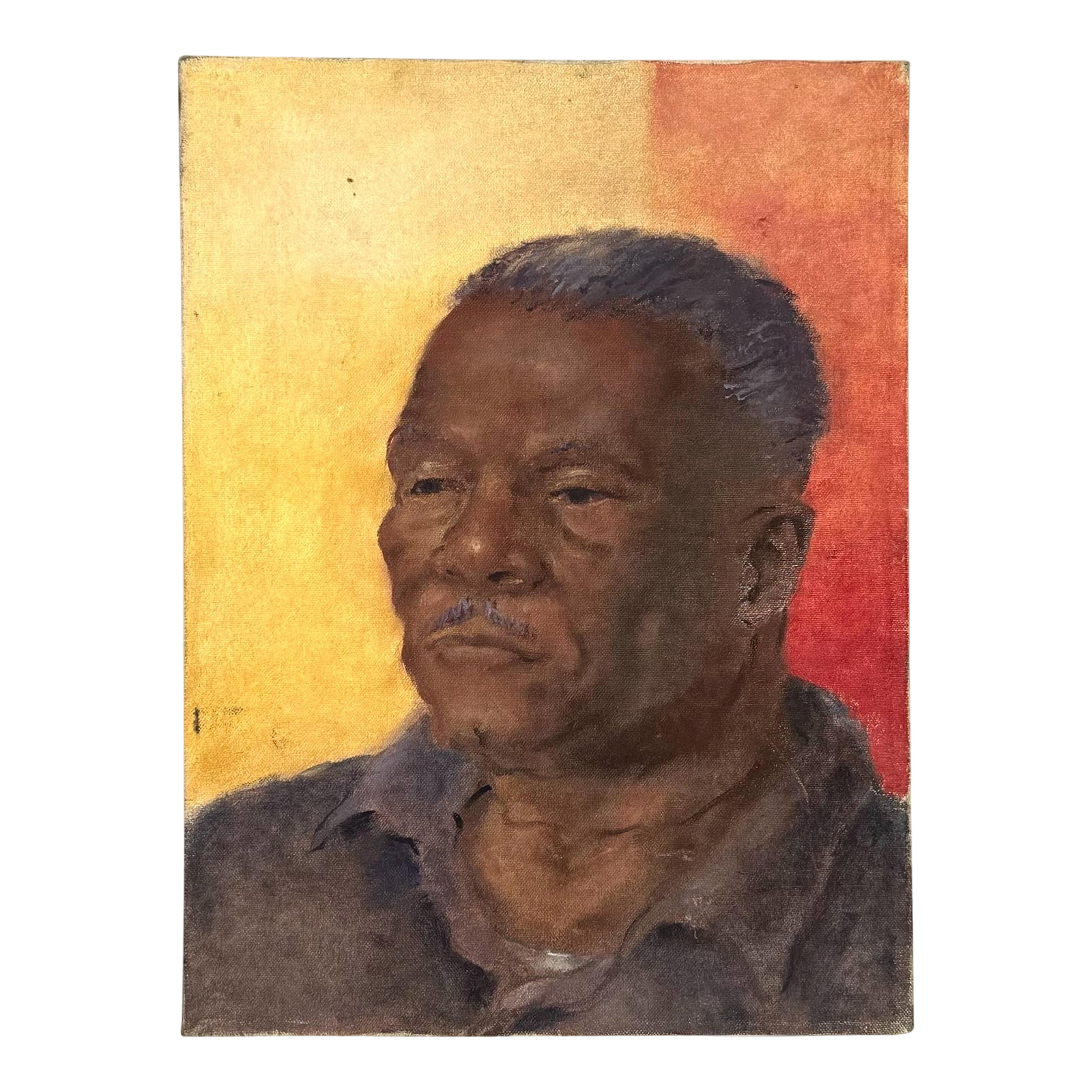 Vintage Boho Portrait of Man Oil on Canvas