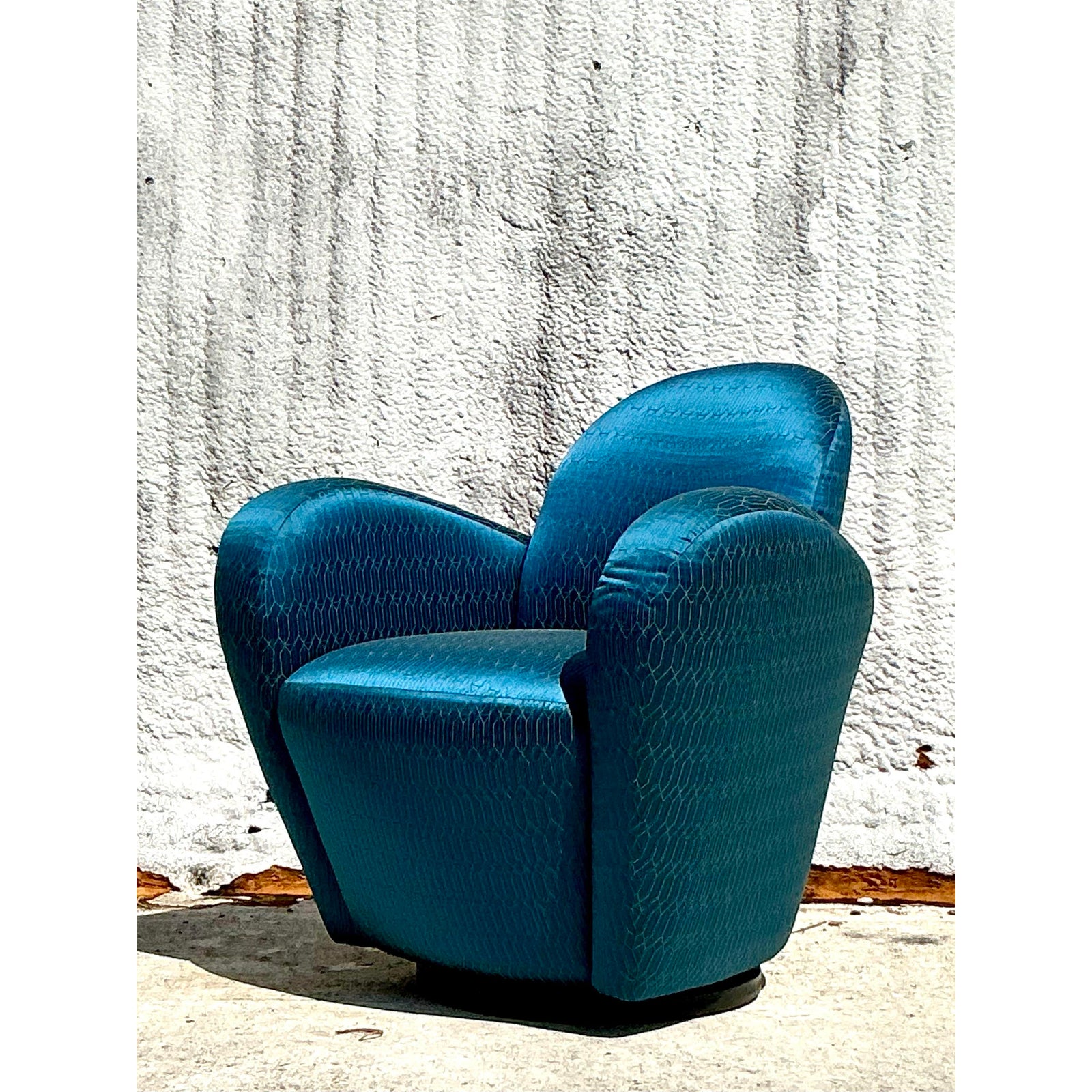 Vintage Boho Postmodern Swivel Chair After Michael Wolk for Directional - Side view