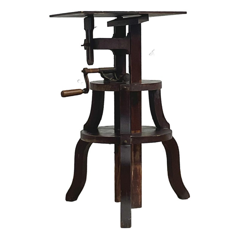 Vintage Boho Primitive Crank Pedestal