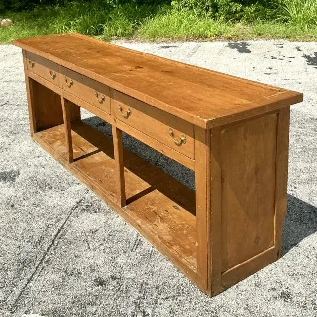 Vintage Boho Primitive Credenza - Top view