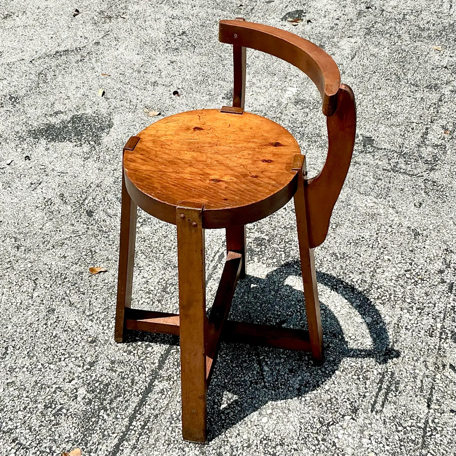 Vintage Boho Primitive Side Chair - Side view