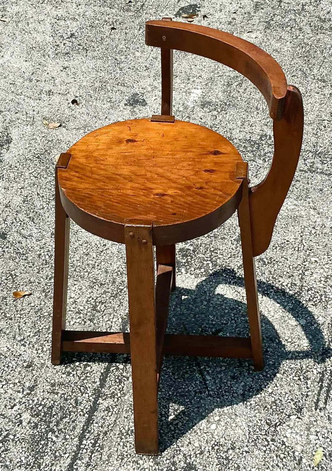 Vintage Boho Primitive Side Chair - Back view