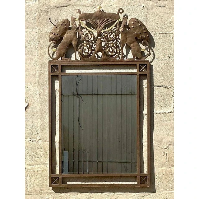 Vintage Boho Punch Cut Phoenix Mirror - Top view
