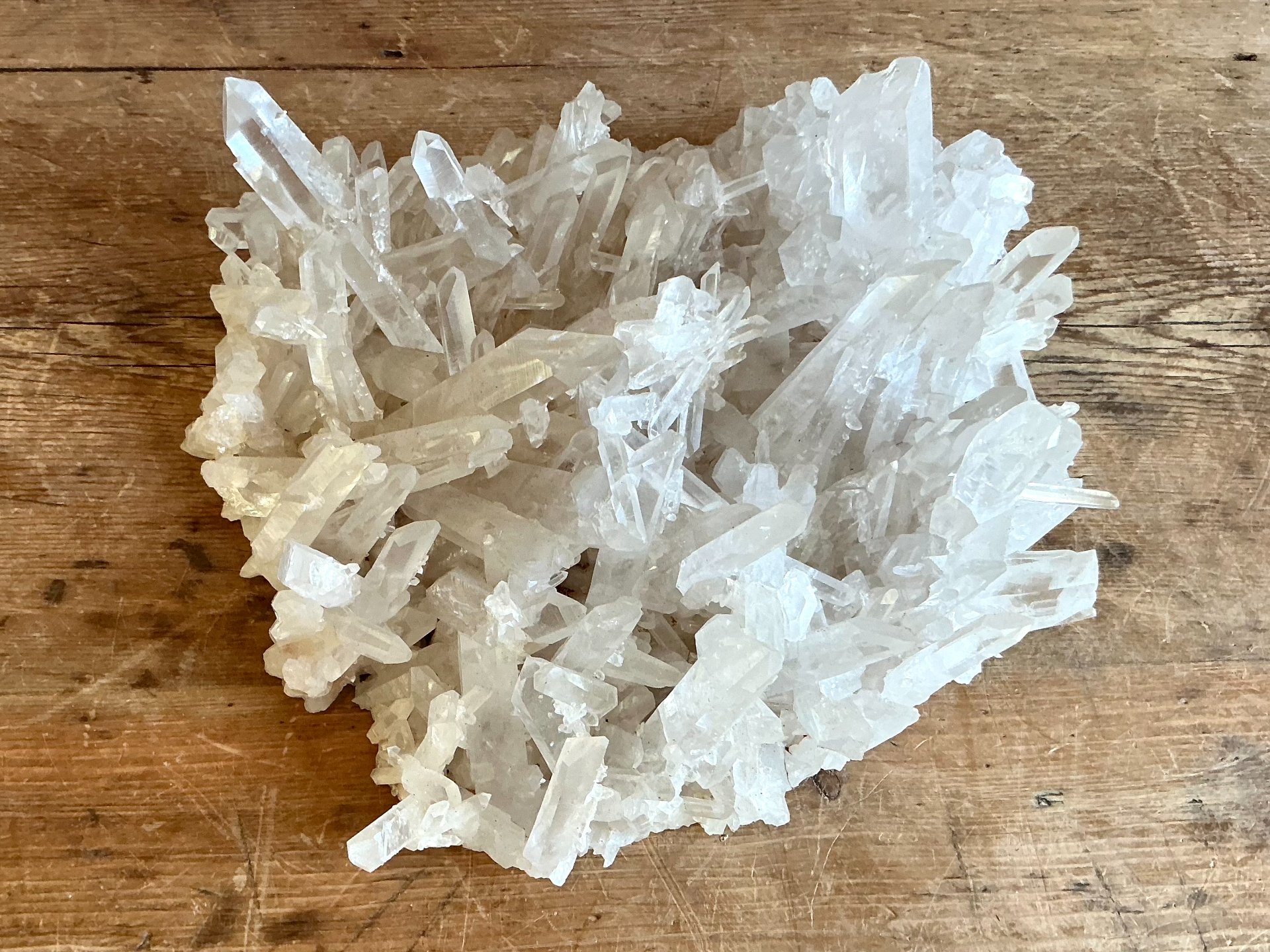 Vintage Boho Quartz Flat Cluster - Top view