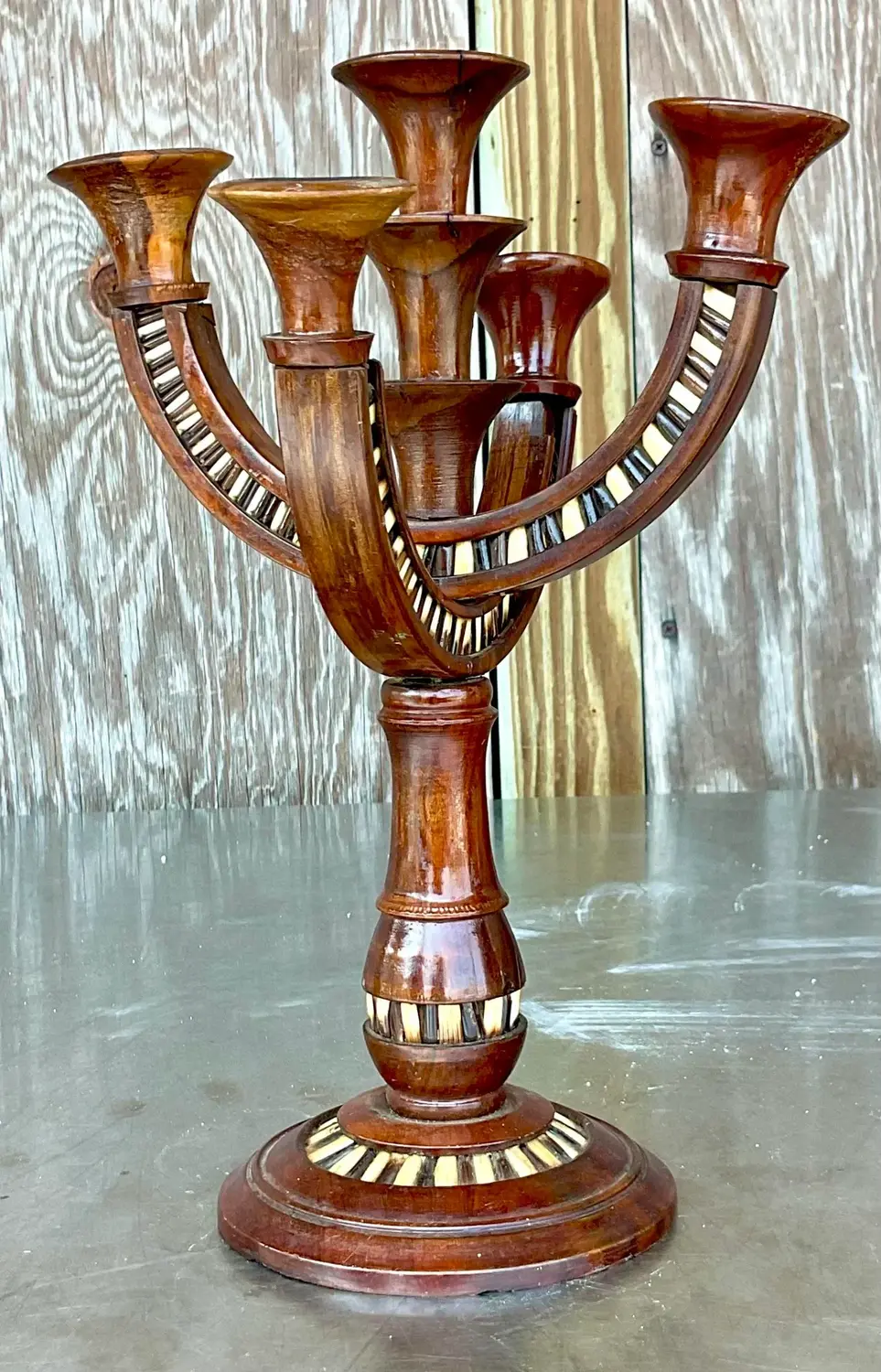 Vintage Boho Quill Candelabra - Detail view