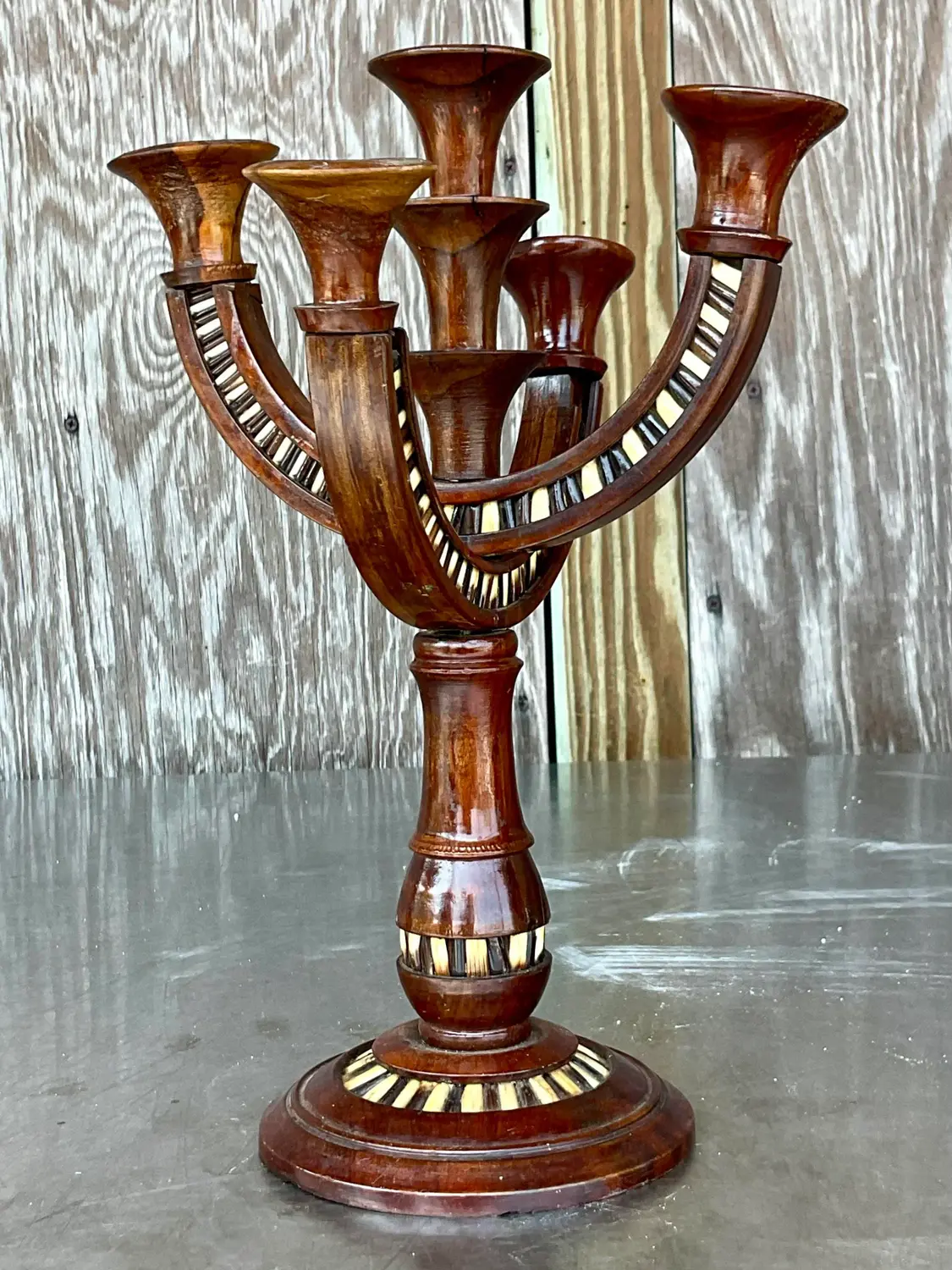 Vintage Boho Quill Candelabra - Top view