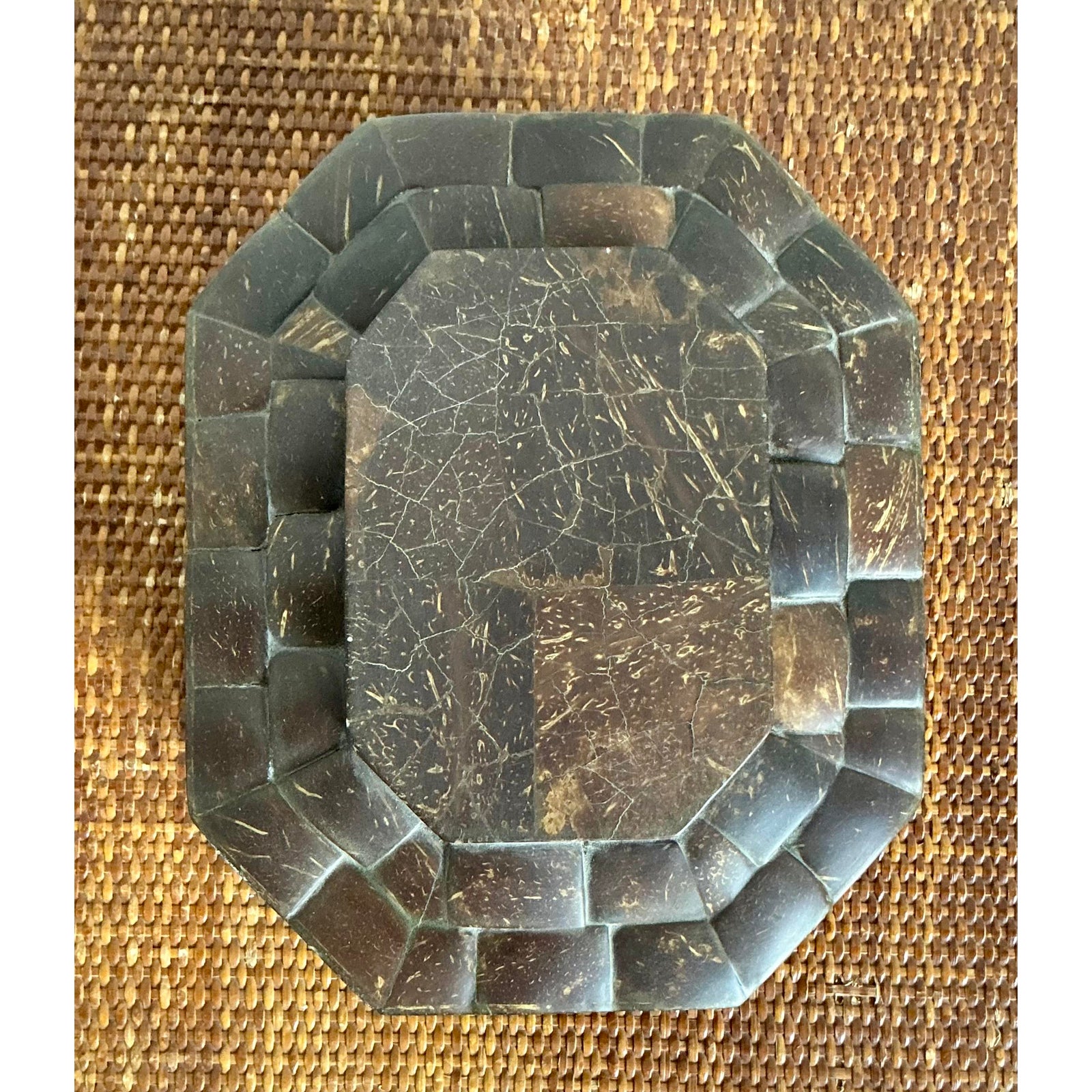 Vintage Boho Quilted Pen Shell Box - Top view