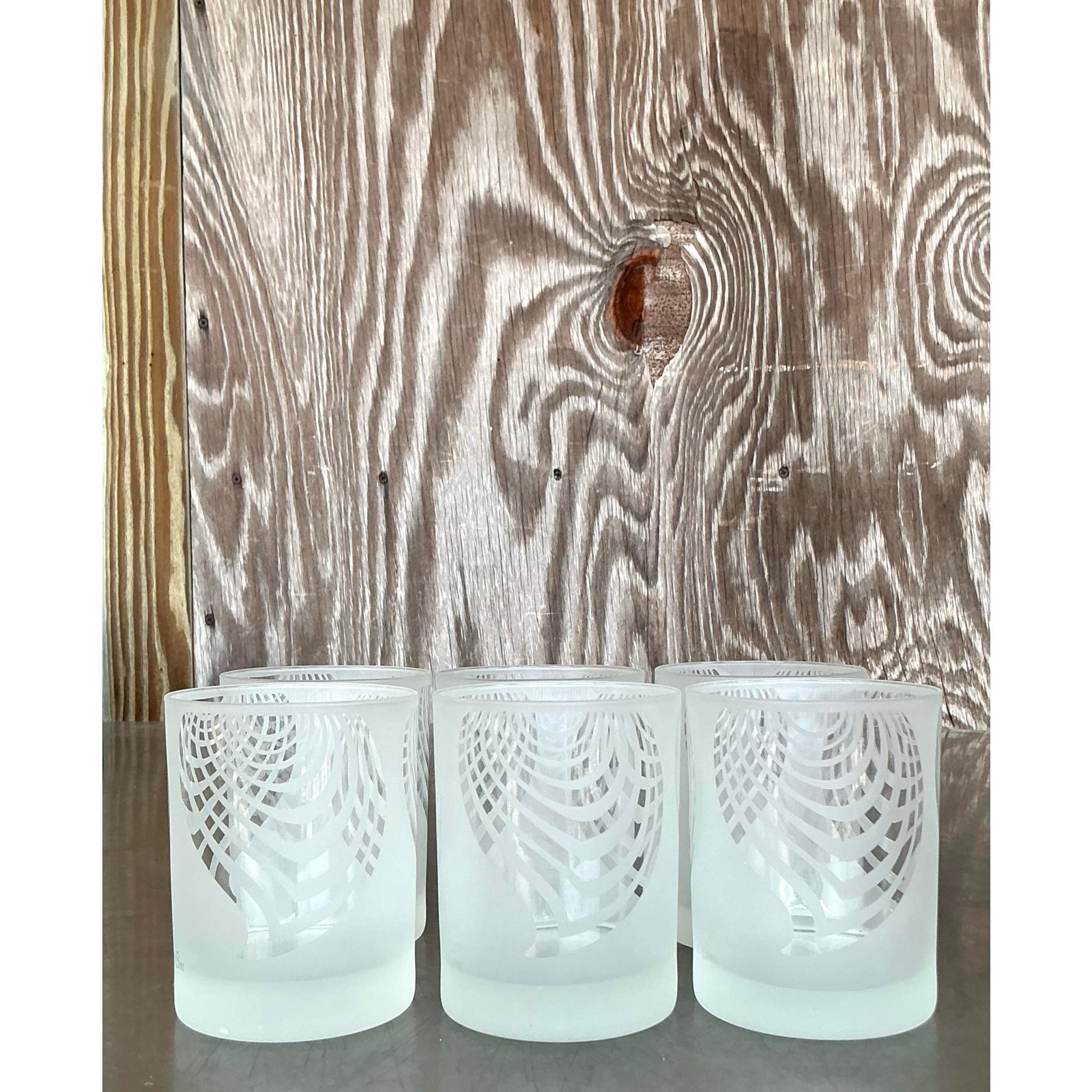 Vintage Boho “Radiant Geometric” Tumblers - Set of 6 - Top view