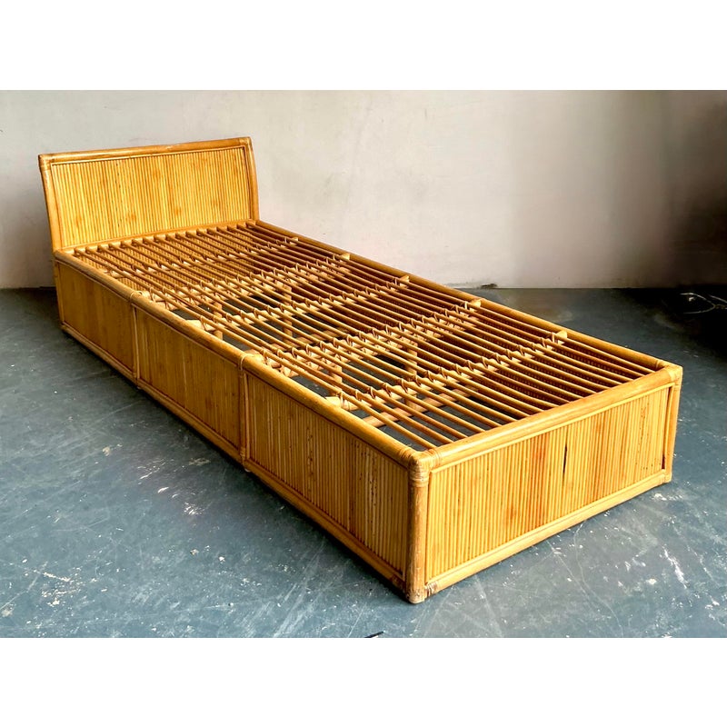 Vintage Boho Rattan Day Bed - Top view