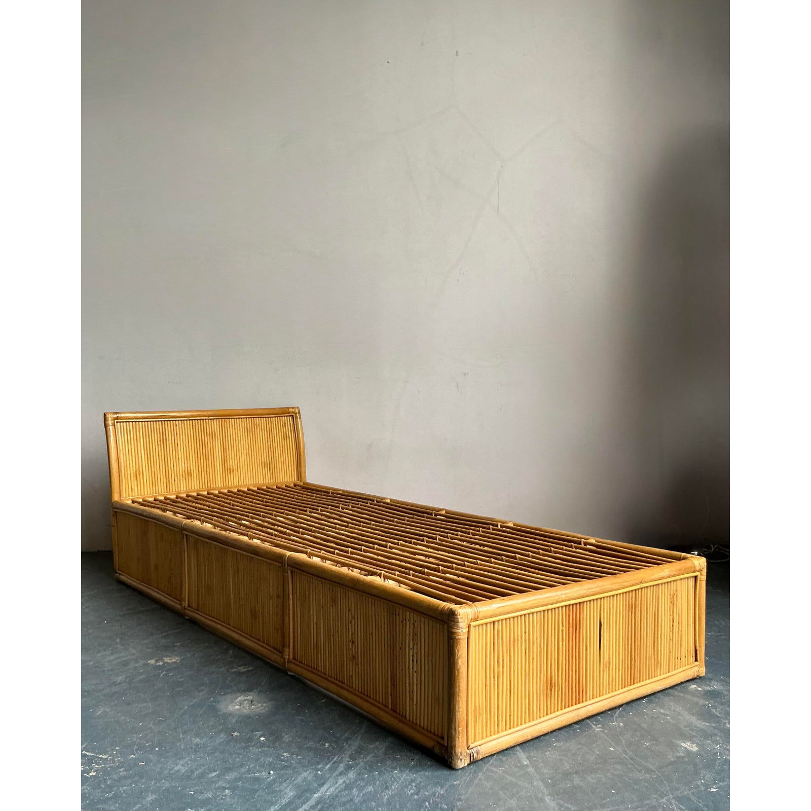 Vintage Boho Rattan Day Bed - Back view