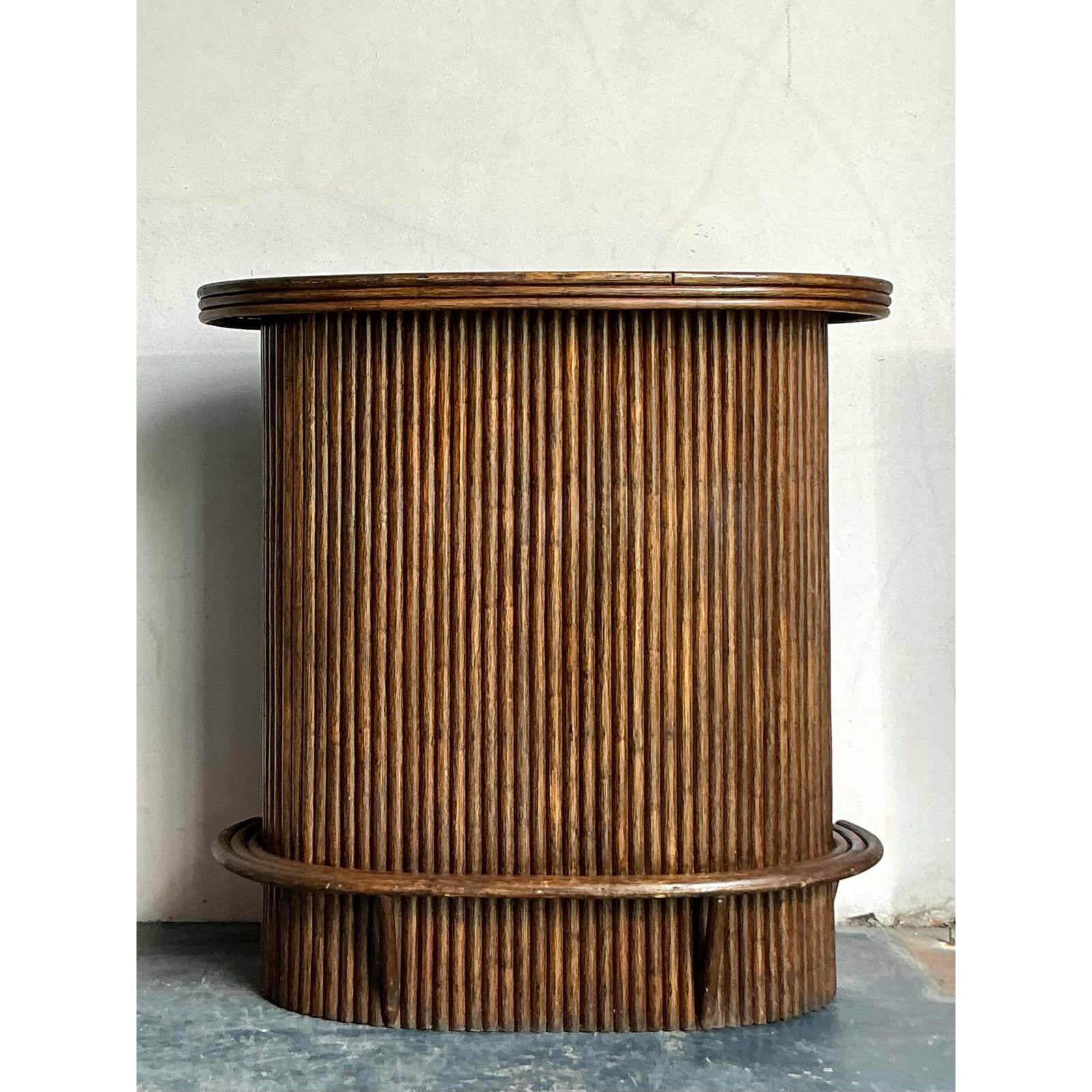 Vintage Boho Rattan Dry Bar - Top view