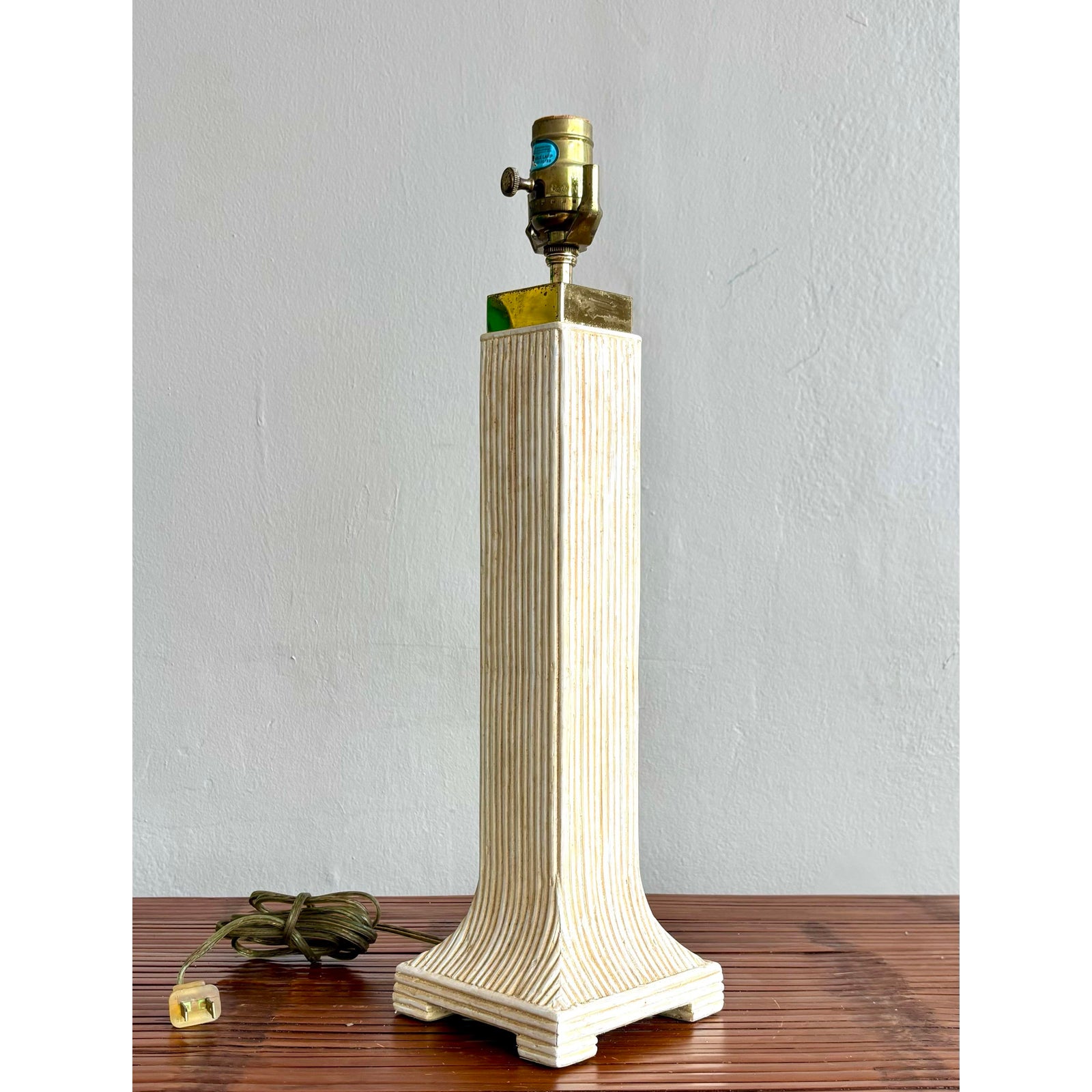 Vintage Boho Reed Lamp - Side view