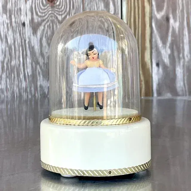 Vintage Boho Reuge Swiss Ballerina Music Box - Side view