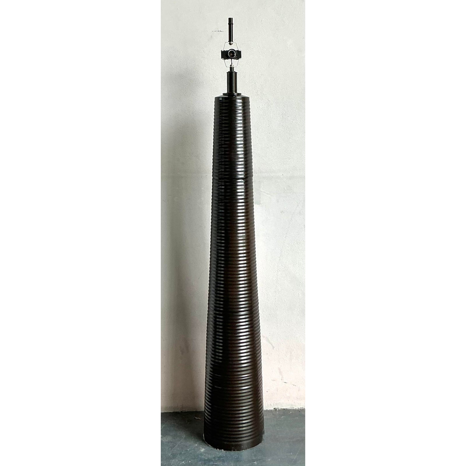 Vintage Boho Ribbed Floor Lamp - Top view