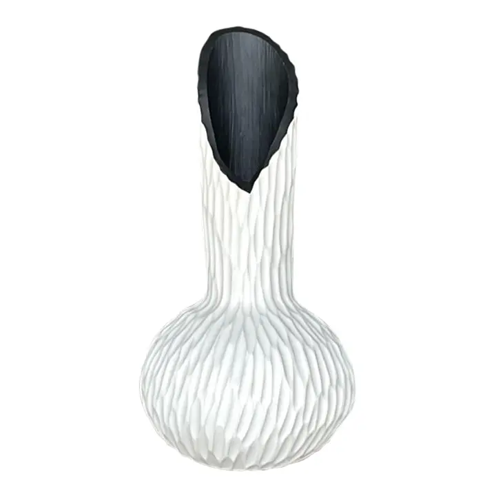 Vintage Boho Ribbed Studio Pottery Vase