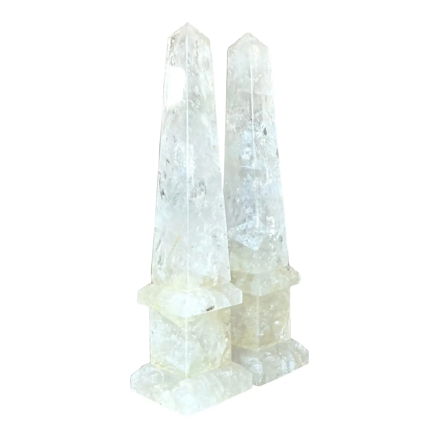Vintage Boho Rock Crystal Obelisks - a Pair - Detail view