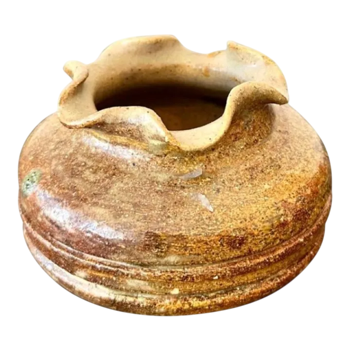 Vintage Boho Ruffle Ceramic Vase