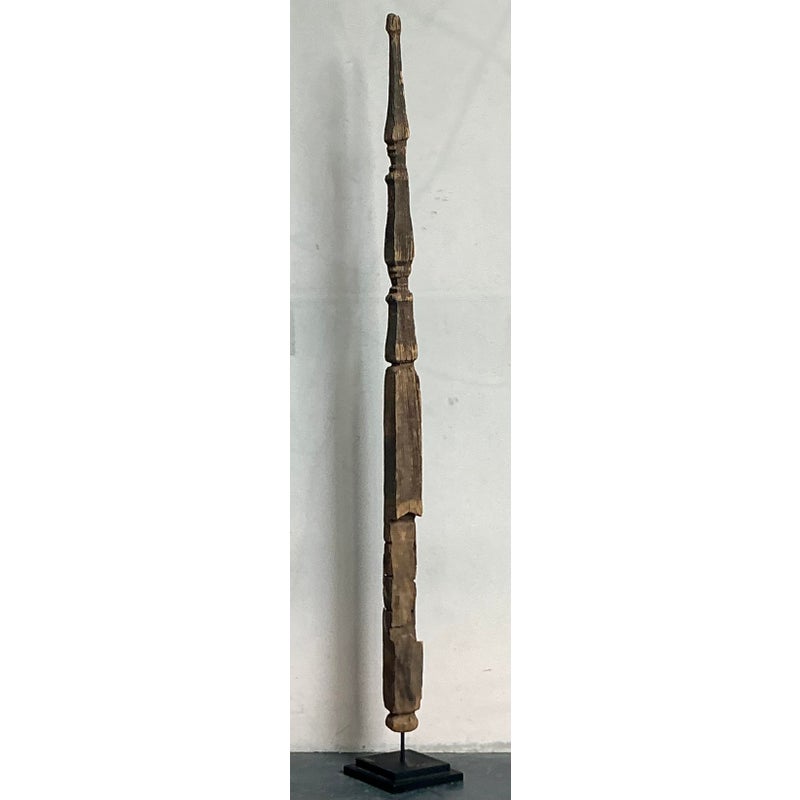 Vintage Boho Rustic Wood Totem - Top view