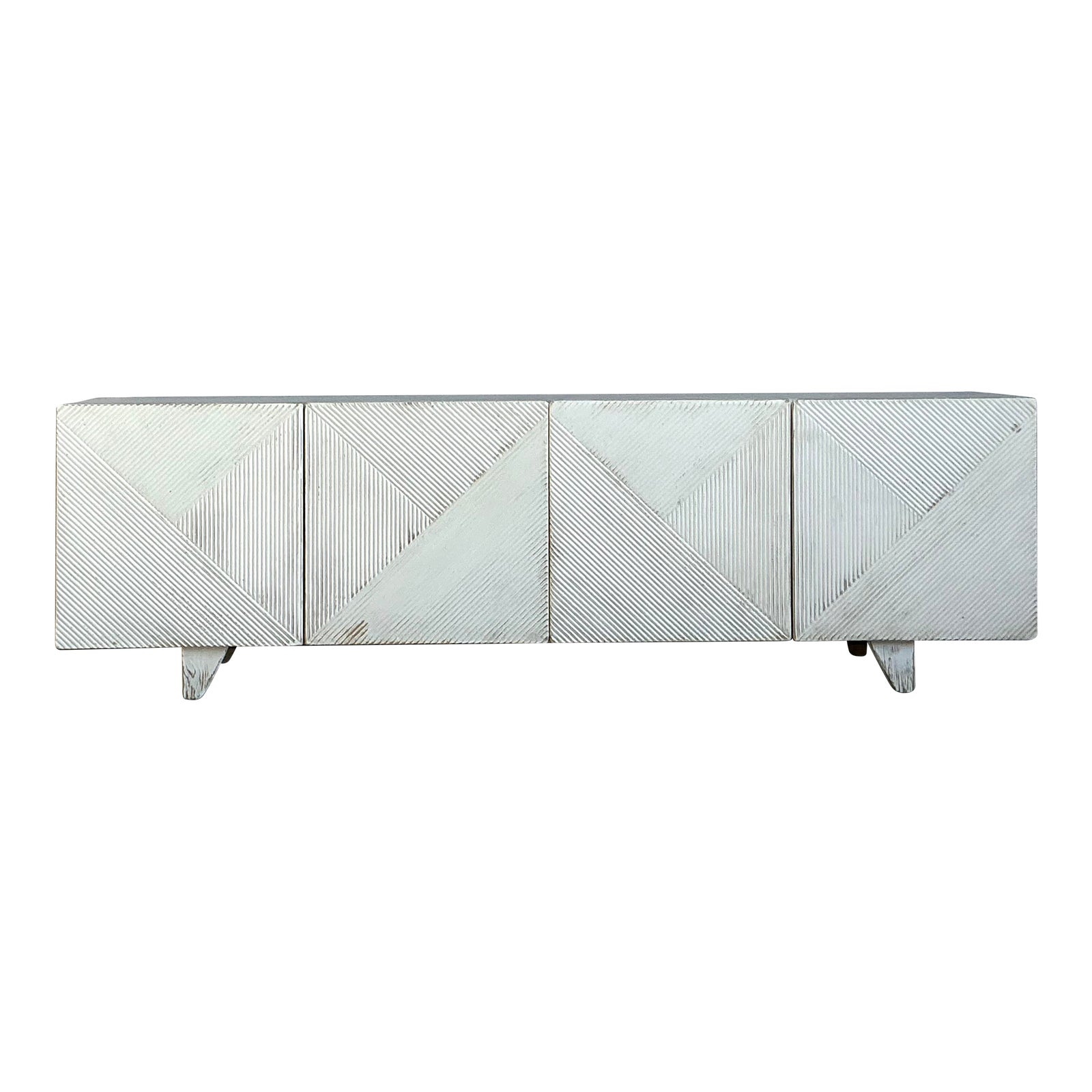 Vintage Boho Sarreid Chevron Credenza