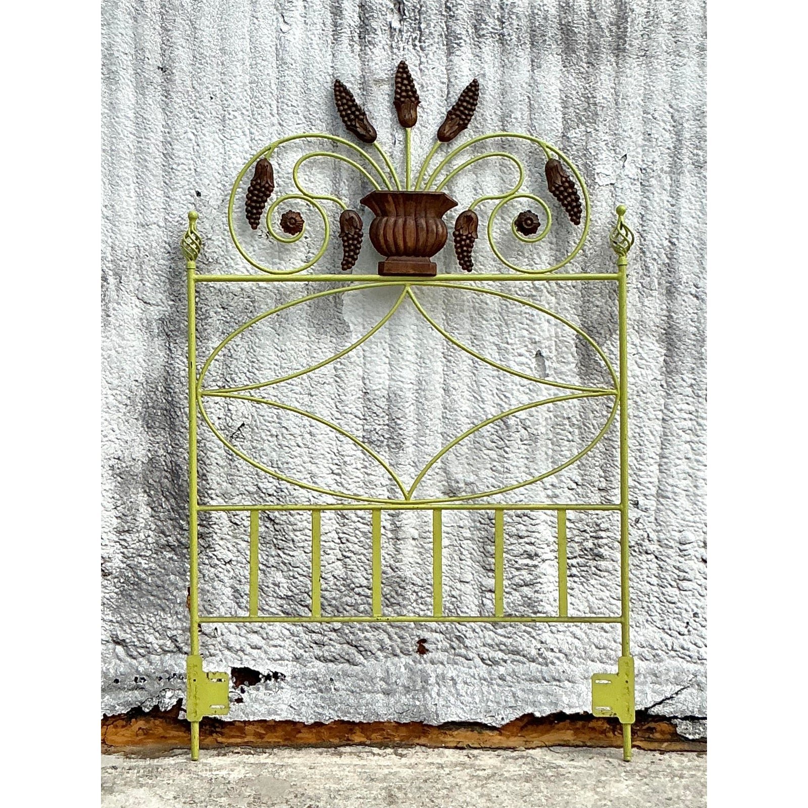 Vintage Boho Scroll Twin Headboard - Detail view