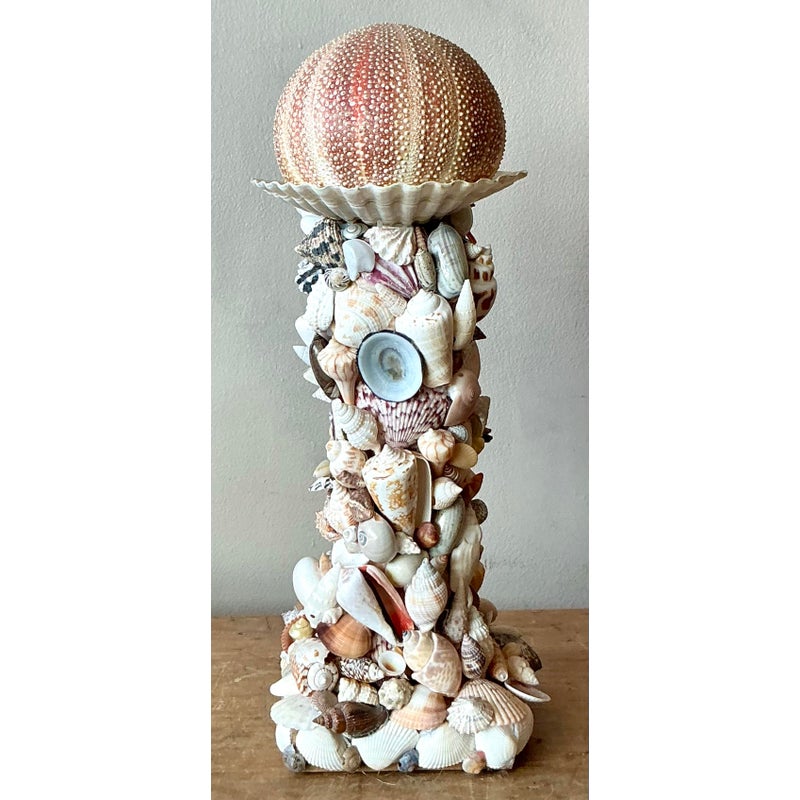Vintage Boho Shell Encrusted Totem - Detail view