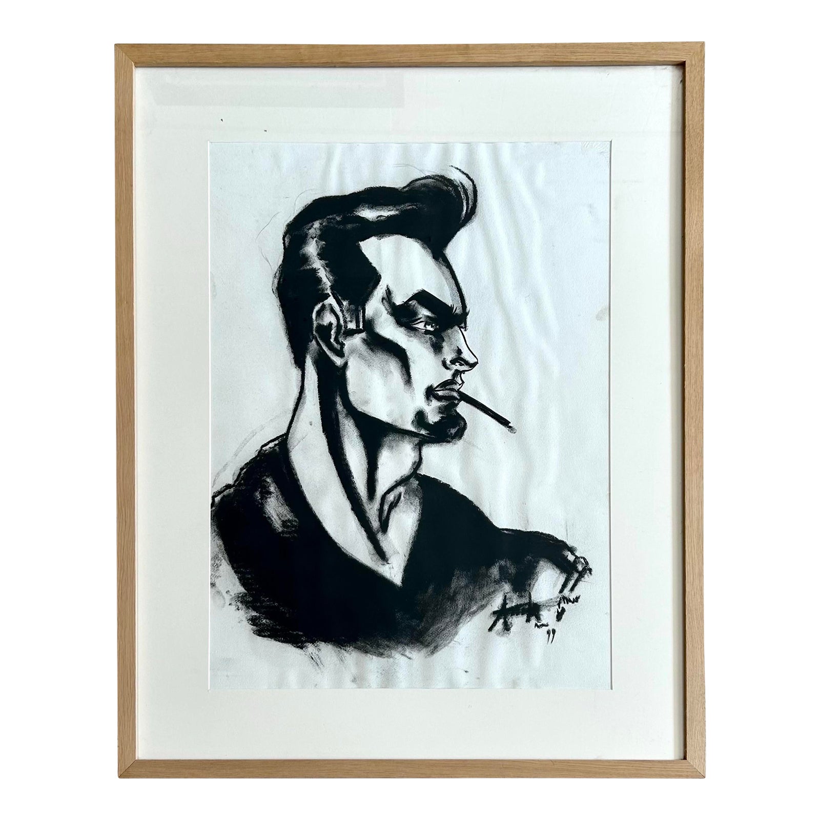 Vintage Boho Side Profile Portrait of Man After Antonio