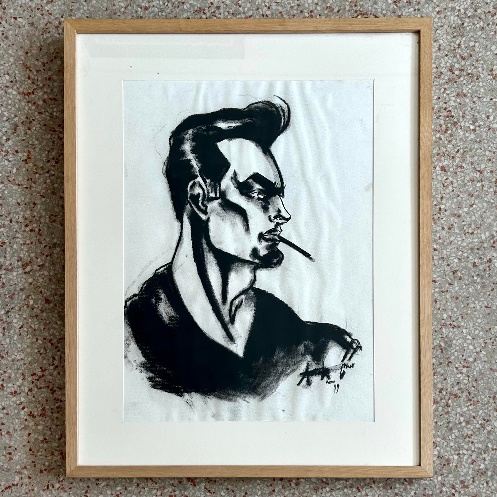 Vintage Boho Side Profile Portrait of Man After Antonio - Detail view