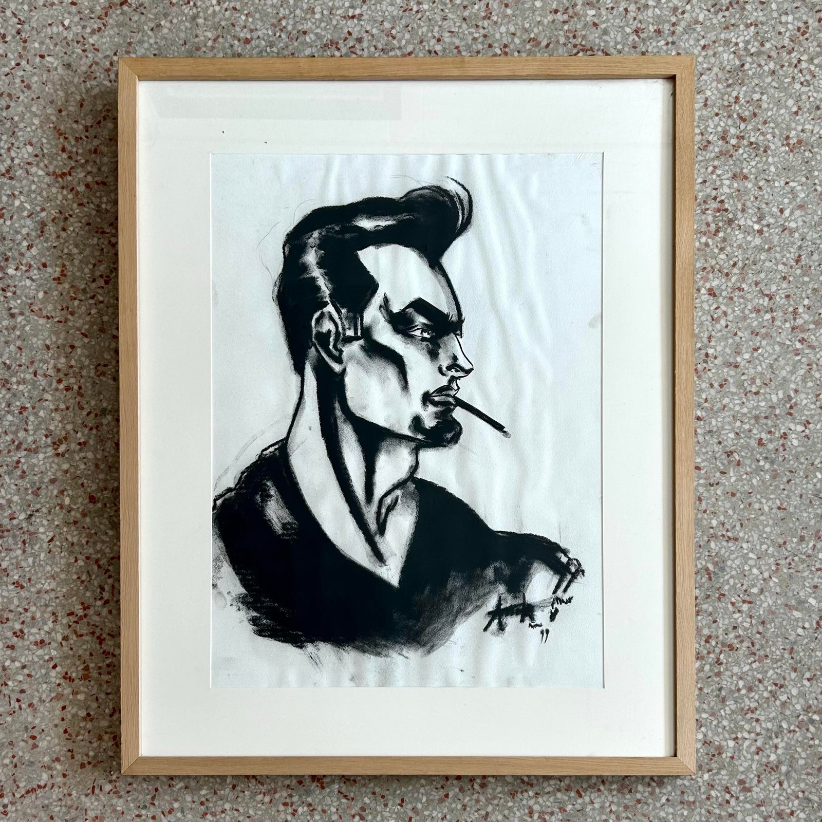 Vintage Boho Side Profile Portrait of Man After Antonio - Side view