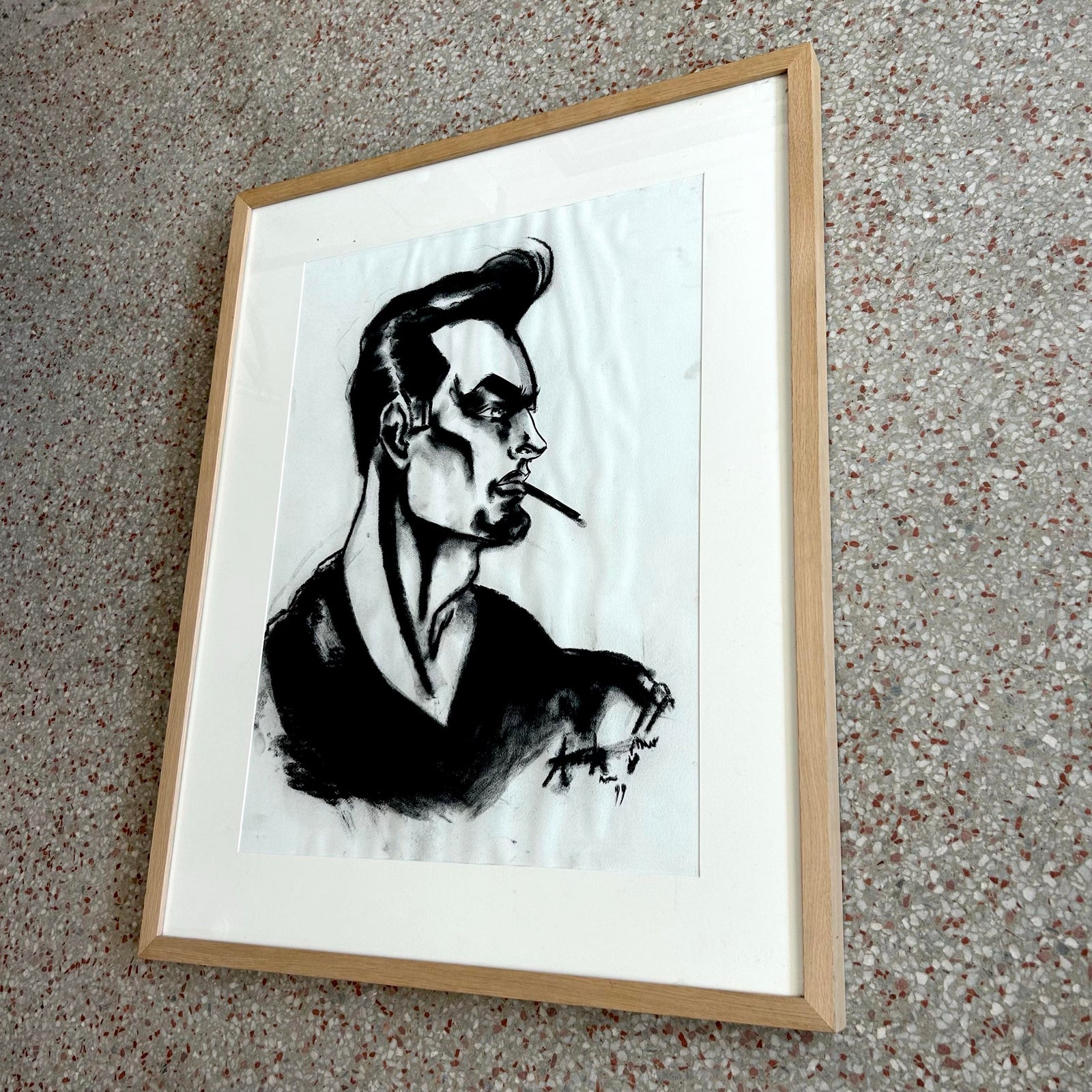 Vintage Boho Side Profile Portrait of Man After Antonio - Back view