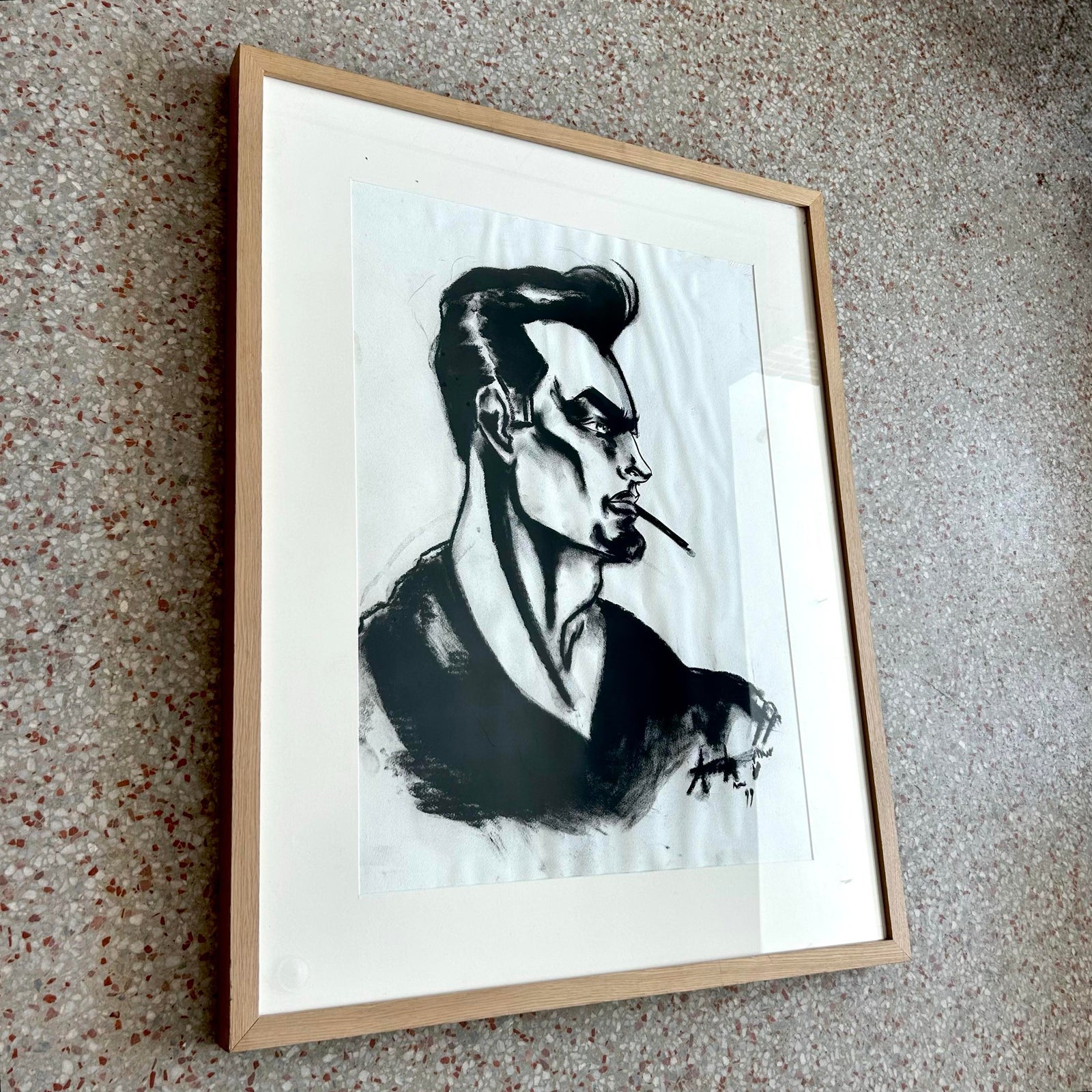 Vintage Boho Side Profile Portrait of Man After Antonio - Top view