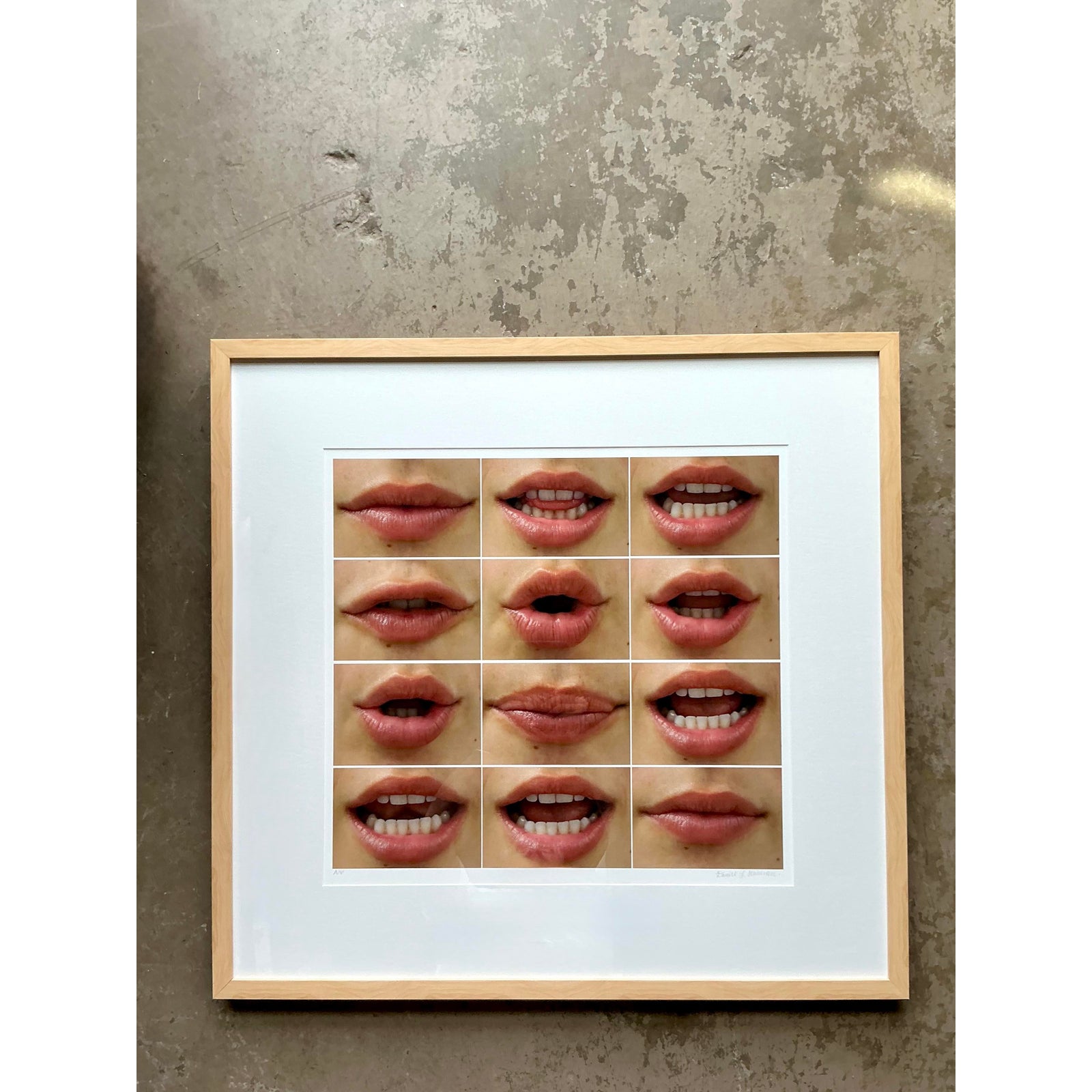 Vintage Boho Signed Ap Photo of “I Love You” on Rag Bright Paper - Detail view